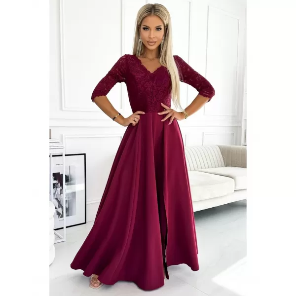  Dámské šaty NUMOCO AMBER 309-9 VÍNOVÁ 
