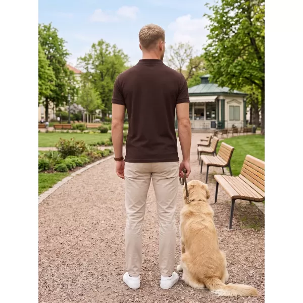  Pánské triko s límečkem ALTISPORT NoPrint NP/ALM302 KÁVOVÁ 