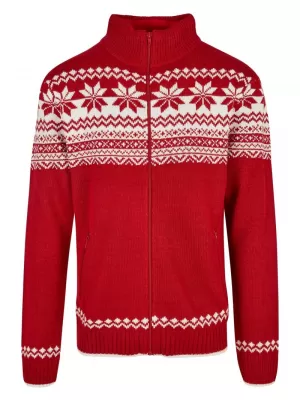 Pánská mikina BRANDIT CARDIGAN NORWEGER BD5030 RED