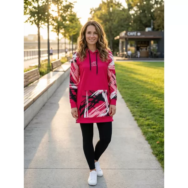  Dámská funkční prodloužená mikina premium ALTISPORT VOJ/ALW039MI03 VIVA MAGENTA 