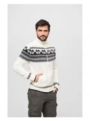 Pánská mikina BRANDIT CARDIGAN NORWEGER BD5030 WHITE