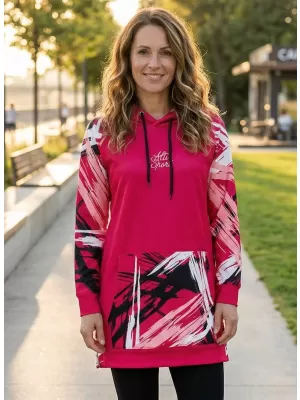 Dámská funkční prodloužená mikina premium ALTISPORT VOJ/ALW039MI03 VIVA MAGENTA