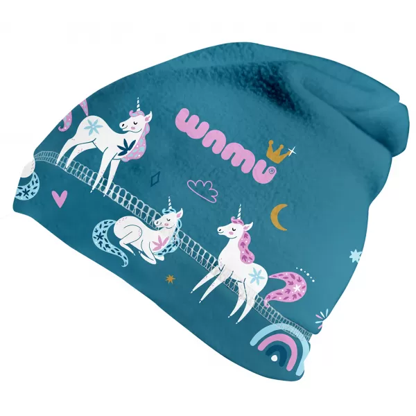  Dětská fleecová čepice WAMU JEDNOROŽCI MODRÁ 