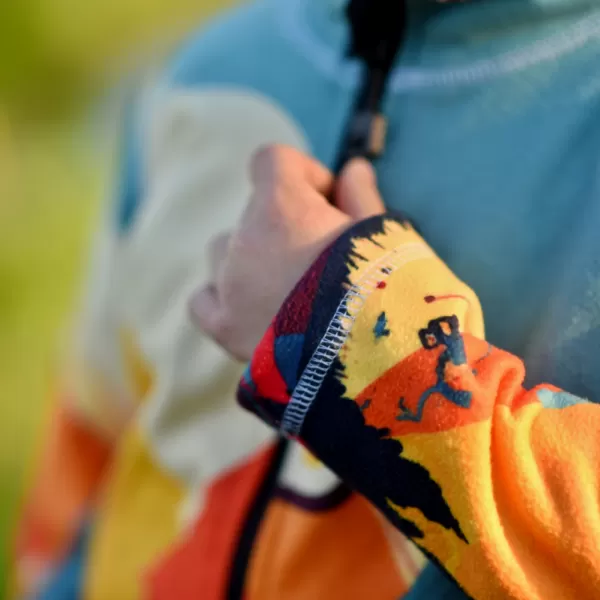  Dětská fleecová mikina WAMU MOUNTAIN BIKE ZELENÁ 