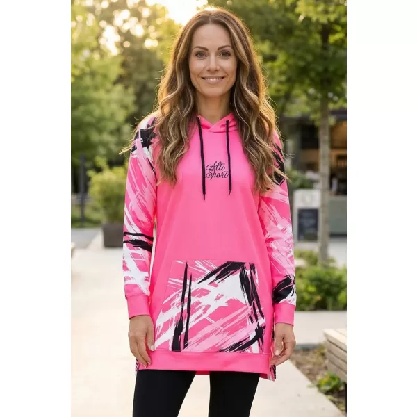  Dámská funkční prodloužená mikina premium ALTISPORT VOJ/ALW039MI03 FLUO PINK 