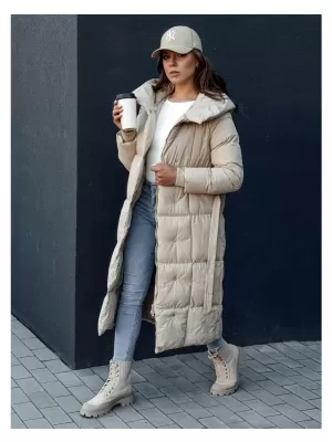 Dámský kabát DSTREET CLOUTIQUE SVĚTLE BÉŽOVÁ