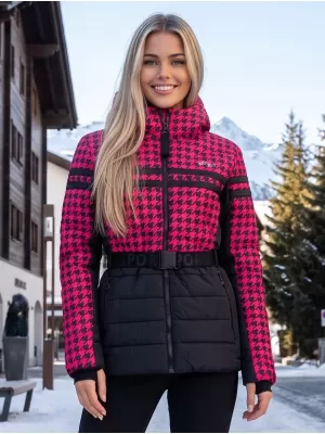 Dámská zimní bunda ALTISPORT DEBORA ČERNÁ/RŮŽOVÁ