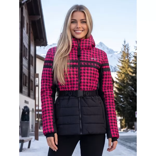  Dámská zimní bunda ALTISPORT DEBORA ČERNÁ/RŮŽOVÁ 