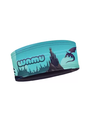 Dětská sportovní čelenka WAMU DRAGON FANTASY MODRÁ