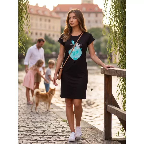  Dámské prodloužené tričko/šaty ALTISPORT ALW187178 Černomodrá 