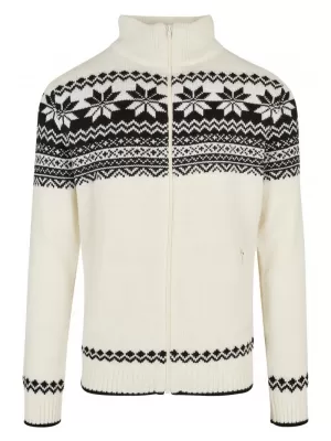 Pánská mikina BRANDIT CARDIGAN NORWEGER BD5030 WHITE