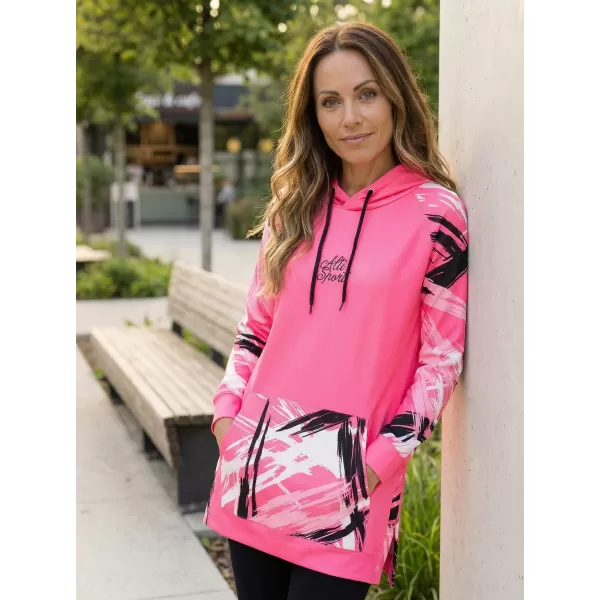  Dámská funkční prodloužená mikina premium ALTISPORT VOJ/ALW039MI03 FLUO PINK 