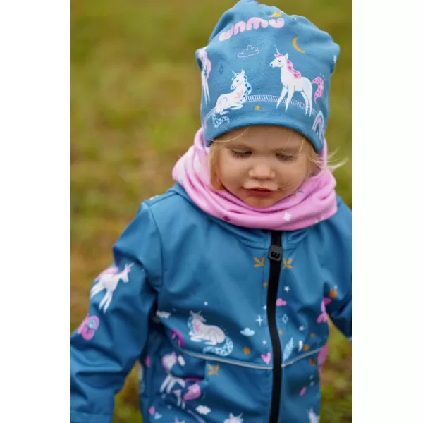  Dětská fleecová čepice WAMU JEDNOROŽCI MODRÁ 