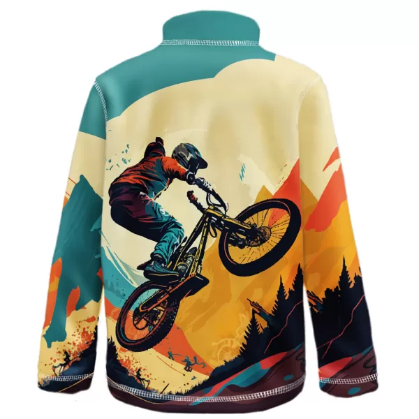  Dětská fleecová mikina WAMU MOUNTAIN BIKE ZELENÁ 