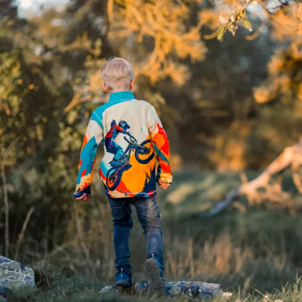  Dětská fleecová mikina WAMU MOUNTAIN BIKE ZELENÁ 