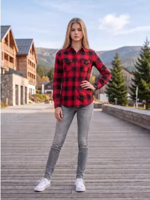 Dámská košile BRANDIT BD9336 RED/BLACK