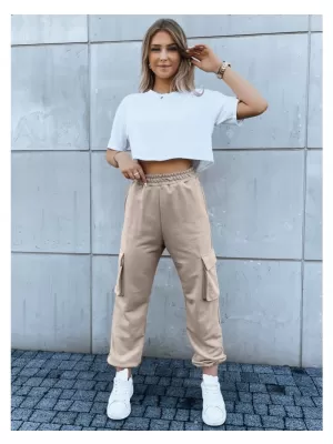Dámské tepláky DSTREET BAGGY BÉŽOVÁ