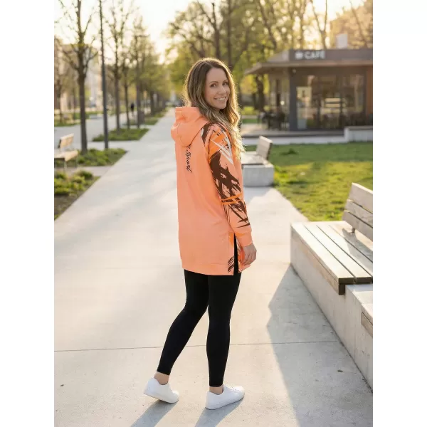  Dámská funkční prodloužená mikina premium ALTISPORT VOJ/ALW039MI03 ORANŽOVÁ 