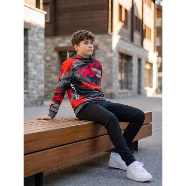  Dětská funkční mikina premium ALTISPORT VOJ/ALK014MI01 ČERNÁ/ČERVENÁ 