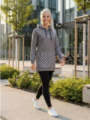 Dámská funkční prodloužená mikina premium ALTISPORT VOJ/ALW048MI03 ŠEDÁ