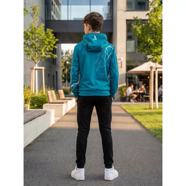  Dětská funkční mikina premium ALTISPORT VOJ/ALK004MI01 PETROLEJOVÁ/BÍLÁ 