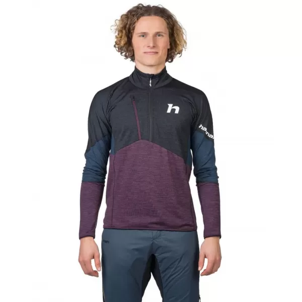 Pánská mikina HANNAH NIRO HZ ANTHRACITE/PRUNE PURPLE MEL 