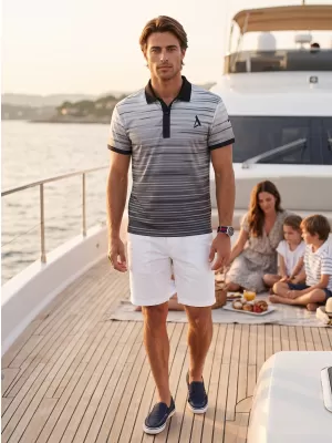 Pánské funkční triko s límečkem premium ALTISPORT VOJ/ALM031TR05 ČERNÁ/BÍLÁ