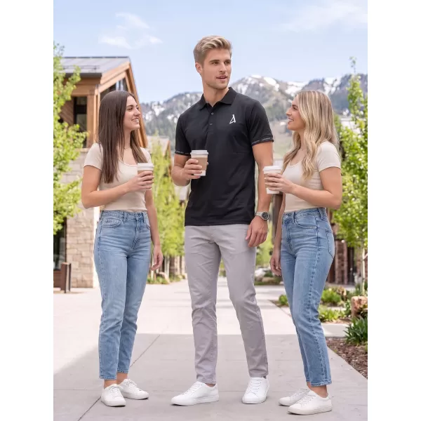  Pánské funkční triko s límečkem premium ALTISPORT VOJ/ALM000TR05 ČERNÁ 