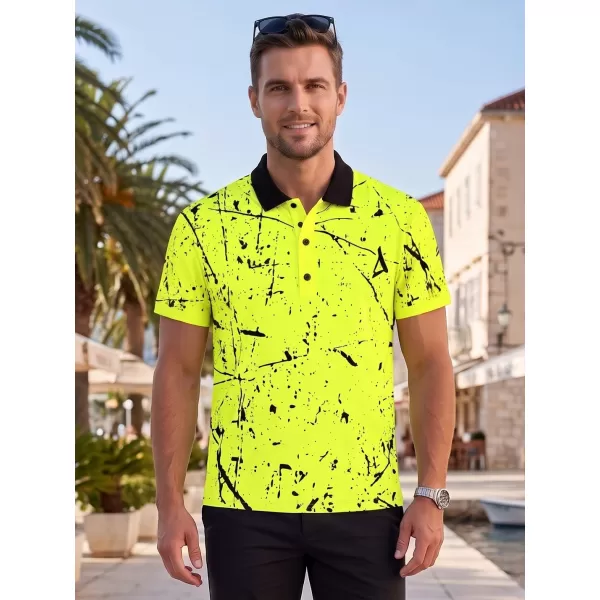  Pánské funkční triko s límečkem premium ALTISPORT VOJ/ALM034TR05 NEON YELLOW 