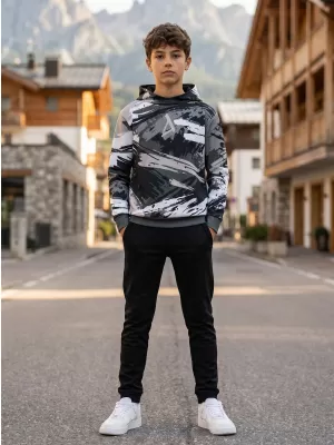 Dětská funkční mikina premium ALTISPORT VOJ/ALK014MI01 ČERNÁ/ŠEDÁ