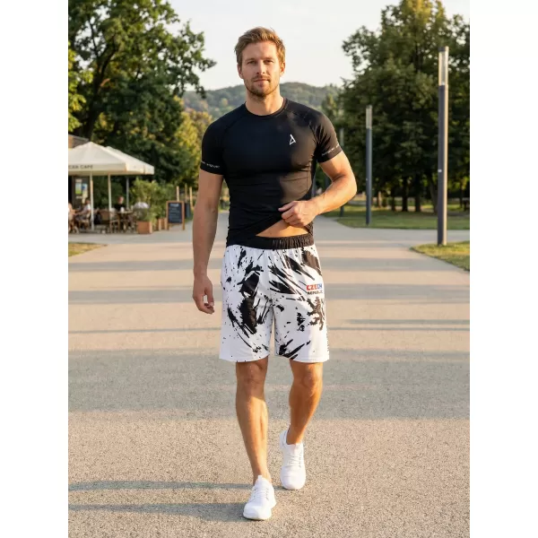 Pánské funkční kraťasy bez kapes premium ALTISPORT VOJ/ALM036KRA02 ABSTRAKCE 