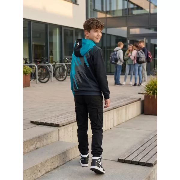  Dětská funkční mikina premium ALTISPORT VOJ/ALK006MI01 ČERNÁ/PETROLEJOVÁ 