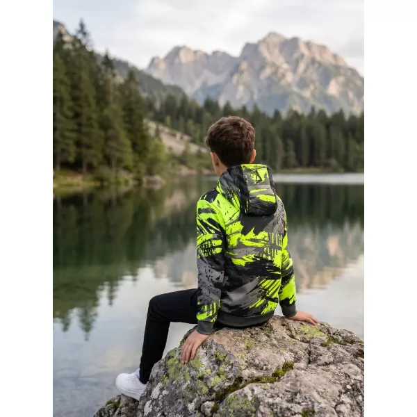  Dětská funkční mikina premium ALTISPORT VOJ/ALK014MI01 ČERNÁ/ZELENÁ 