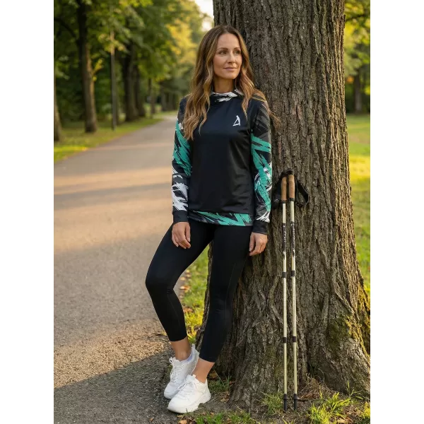  Dámská funkční mikina premium ALTISPORT VOJ/ALW039MI01 ČERNÁ/TYRKYSOVÁ 
