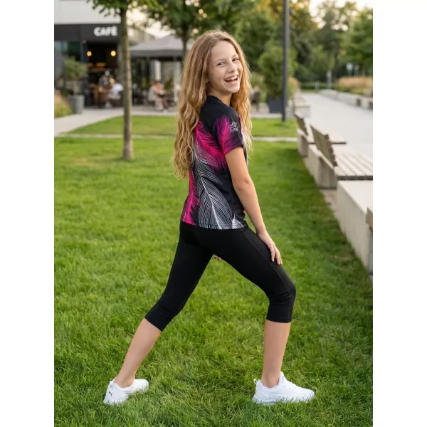  Dětské funkční triko premium ALTISPORT VOJ/ALK001TR01 ČERNÁ/RŮŽOVÁ 
