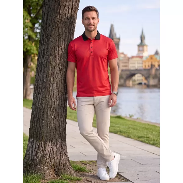  Pánské funkční triko s límečkem premium ALTISPORT VOJ/ALM050TR05 ČERVENÁ 