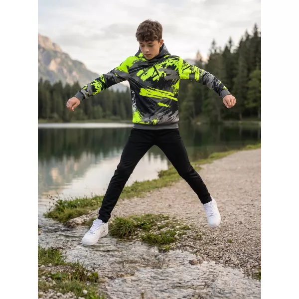  Dětská funkční mikina premium ALTISPORT VOJ/ALK014MI01 ČERNÁ/ZELENÁ 