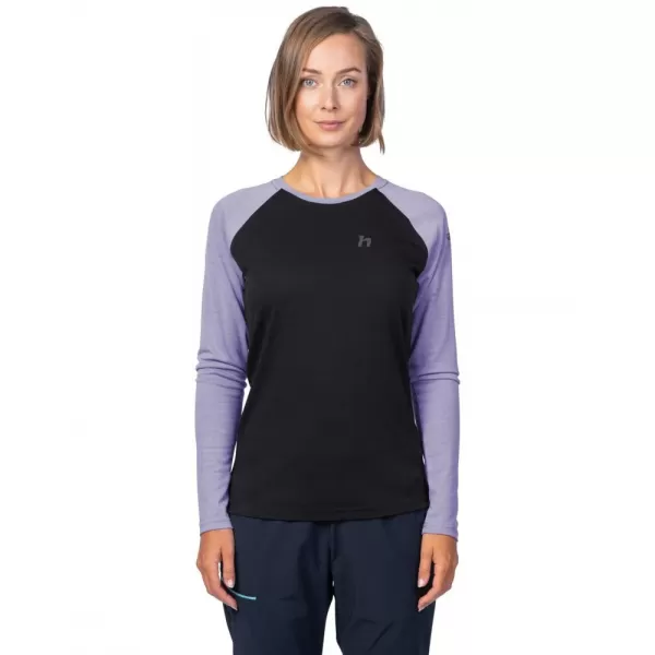 Dámské triko s dlouhým rukávem HANNAH LESLIE L/S ANTHRACITE/WISTERIA 