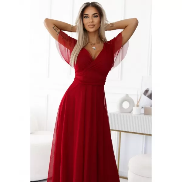  Dámské šaty NUMOCO NASTIA 562-2 VÍNOVÁ 
