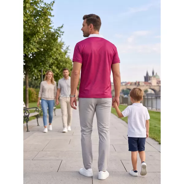  Pánské funkční triko s límečkem premium ALTISPORT VOJ/ALM050TR05 VÍNOVÁ 