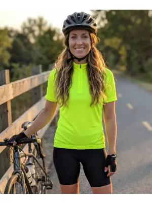 Dámský cyklo dres ALTISPORT NoPrint NP/ALW115NJ BRIGHT YELLOW