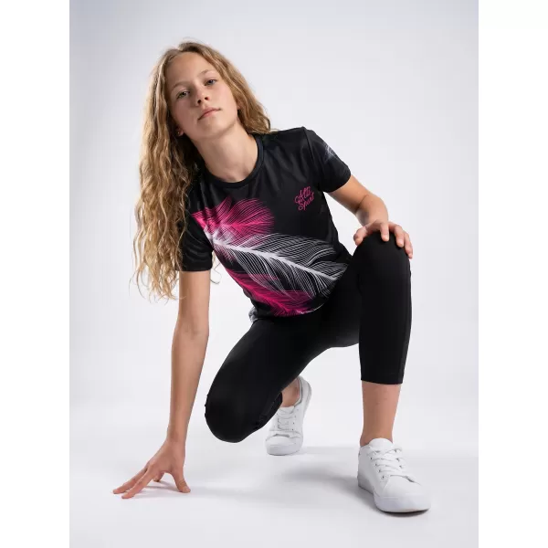  Dětské funkční triko premium ALTISPORT VOJ/ALK001TR01 ČERNÁ/RŮŽOVÁ 