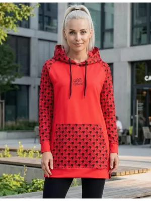 Dámská funkční prodloužená mikina premium ALTISPORT VOJ/ALW048MI03 ČERVENÁ