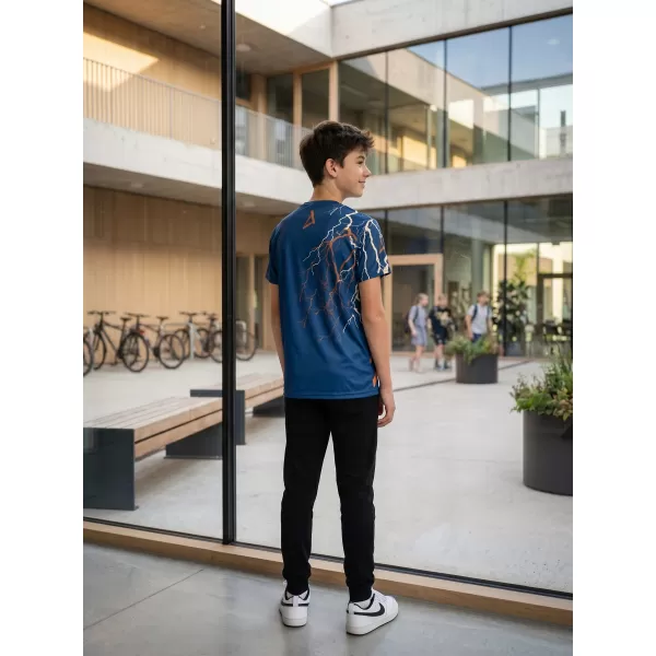  Dětské funkční triko premium ALTISPORT VOJ/ALK004TR01 NÁMOŘNÍ MODRÁ/HNĚDÁ 