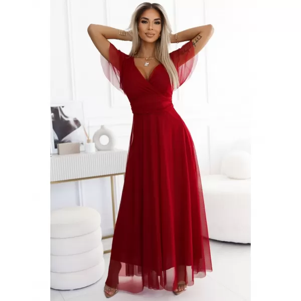  Dámské šaty NUMOCO NASTIA 562-2 VÍNOVÁ 
