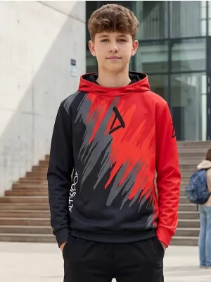 Dětská funkční mikina premium ALTISPORT VOJ/ALK006MI01 ČERNÁ/ČERVENÁ