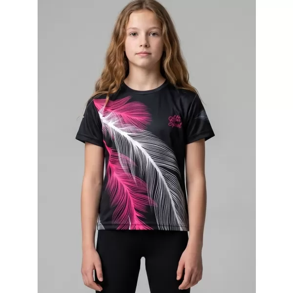  Dětské funkční triko premium ALTISPORT VOJ/ALK001TR01 ČERNÁ/RŮŽOVÁ 