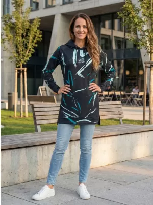 Dámská funkční prodloužená mikina premium ALTISPORT VOJ/ALW049MI03 ČERNOMODRÁ