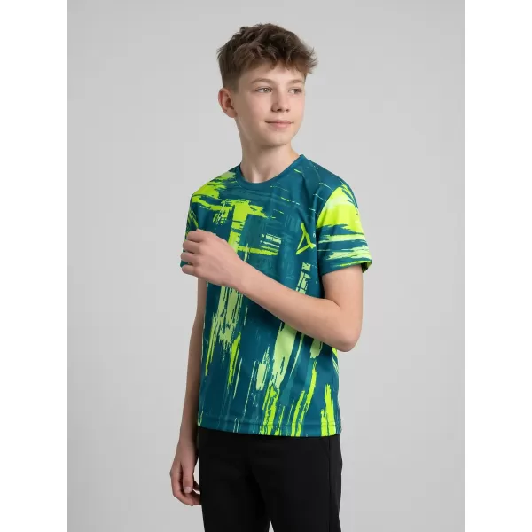  Dětské funkční triko premium ALTISPORT VOJ/ALK010TR01 PETROLEJOVÁ/ŽLUTÁ 