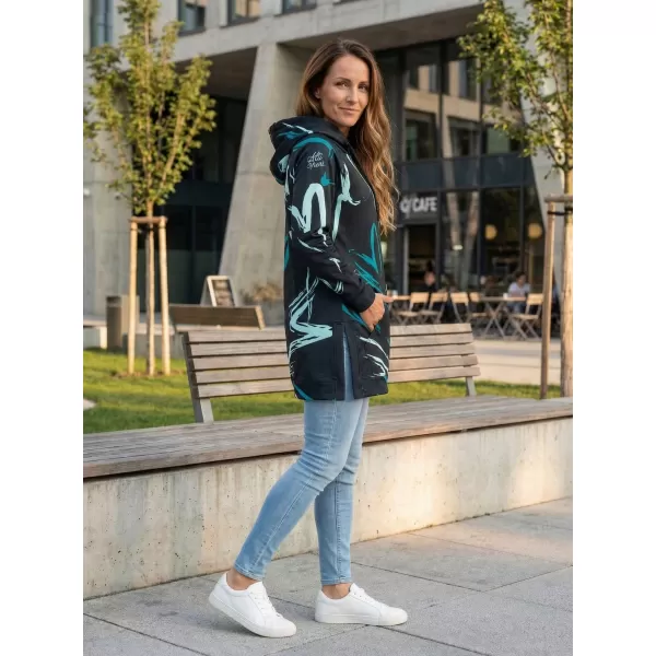  Dámská funkční prodloužená mikina premium ALTISPORT VOJ/ALW049MI03 ČERNOMODRÁ 